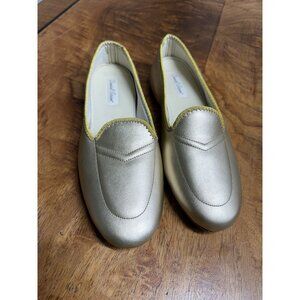 DANIEL GREEN Women’s 9.5 N Meg Gold Leather Slip on House Slippers